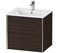 Duravit Meuble sous-vasque XViu XV41250B169 61 x 56 x 48 cm, noyer brossé, 2 tiroirs, suspendu, champagne mat