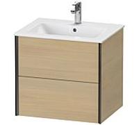 XViu Duravit vasque XV41250B271 61 x 56 x 48 cm, chêne méditerranéen, 2 tiroirs, suspendu, noir mat