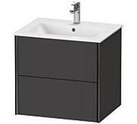 XViu Duravit vasque XV41250B280 61 x 56 x 48 cm, graphite super mat, 2 tiroirs, suspendu, noir mat