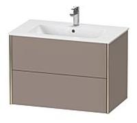 Duravit Meuble sous-vasque XViu XV41260B143 81 x 56 x 48 cm, basalte mat, 2 tiroirs, suspendu, champagne mat