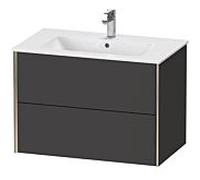 XViu Duravit vasque XV41260B180 81 x 56 x 48 cm, graphite super mat, 2 tiroirs, suspendu, champagne mat