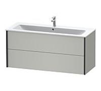 XViu Duravit vasque XV41280B207 121 x 56 x 48 cm, gris béton mat, 2 tiroirs, suspendu, noir mat