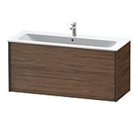 Duravit XViu 4128 Meuble sous-lavabo suspendu, 2 tiroirs, pour lavabo ME by Starck 233612, 1210x480 mm, XV41280B221, Couleur: noir mat/noyer foncé