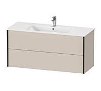 Duravit XViu 4128 Meuble sous-lavabo suspendu, 2 tiroirs, pour lavabo ME by Starck 233612, 1210x480 mm, XV41280B291, Couleur: noir mat/taupe