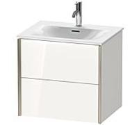 XViu Duravit vasque XV41320B122 61 x 55,7 x 48 cm, blanc brillant, 2 tiroirs, champagne mat
