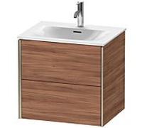 XViu Duravit vasque XV41320B179 61 x 55,7 x 48 cm, noyer naturel, 2 tiroirs, champagne mat