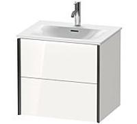 XViu Duravit vasque XV41320B222 61 x 55,7 x 48 cm, blanc brillant, 2 tiroirs, noir mat