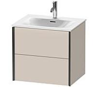 XViu Duravit vasque XV41320B291 61 x 55,7 x 48 cm, taupe mat, 2 tiroirs, noir mat