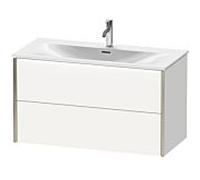 XViu Duravit vasque XV41350B118 101 x 55,7 x 48 cm, blanc mat, 2 tiroirs, champagne mat