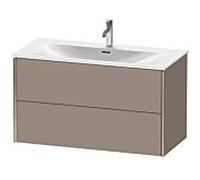 XViu Duravit vasque XV41350B143 101 x 55,7 x 48 cm, basalte mat, 2 tiroirs, champagne mat