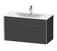XViu Duravit vasque XV41350B180 101 x 55,7 x 48 cm, graphite super mat, 2 tiroirs, champagne mat