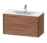 XViu Duravit vasque XV41350B279 101 x 55,7 x 48 cm, noyer naturel, 2 tiroirs, noir mat
