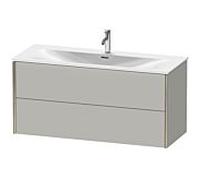 XViu Duravit vasque XV41360B107 121 x 55,7 x 48 cm, gris béton mat, 2 tiroirs, champagne mat