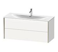 XViu Duravit vasque XV41360B118 121 x 55,7 x 48 cm, blanc mat, 2 tiroirs, champagne mat