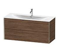 XViu Duravit vasque XV41360B121 121 x 55,7 x 48 cm, noyer foncé, 2 tiroirs, champagne mat