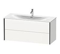 XViu Duravit vasque XV41360B218 121 x 55,7 x 48 cm, blanc mat, 2 tiroirs, noir mat