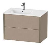 Duravit Meuble sous-vasque XViu XV41580B175 81x48x56cm, 2 tiroirs, vasque à gauche, champagne mat, lin