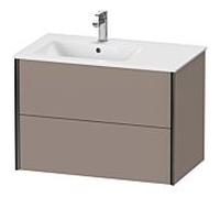 Duravit Meuble sous-vasque XViu XV41580B243 81x48x56cm, 2 tiroirs, vasque à gauche, noir mat, basalte mat