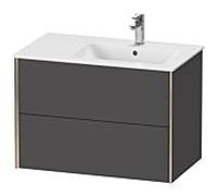 Duravit Meuble sous-vasque XViu XV41590B149 81x48x56cm, 2 tiroirs, vasque à droite, champagne mat, graphite mat