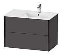 XViu Duravit vasque XV41590B249 81x48x56cm, 2 tiroirs, vasque à droite, noir mat, graphite mat