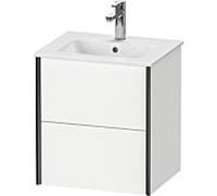 XViu Duravit vasque XV43150B218 51x42x56cm, 2 tiroirs, suspendu, noir mat, blanc mat