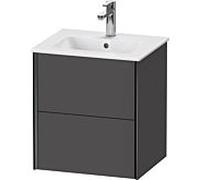 XViu Duravit vasque XV43150B249 51x42x56cm, 2 tiroirs, suspendu, noir mat, graphite mat