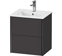 XViu Duravit vasque XV43150B280 51x42x56cm, 2 tiroirs, suspendu, noir mat, graphite super mat