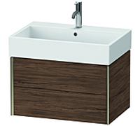 XViu Duravit vasque XV43350B121 68,4 x 39,7 x 45,4 cm, noyer foncé, 2 tiroirs, champagne mat