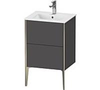 Duravit XViu 4459 Meuble sous-lavabo debout Compact, 2 tiroirs, pour lavabo ME by Starck 233653, 510x420 mm, XV44590B149, Couleur: champagne mat/graphite mat