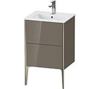 Duravit XViu 4459 Meuble sous-lavabo debout Compact, 2 tiroirs, pour lavabo ME by Starck 233653, 510x420 mm, XV44590B189, Couleur: champagne mat/gris chiné hgl.