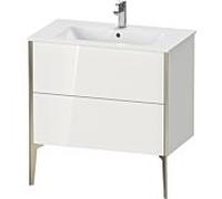 Meuble Pour Lavabo Encastrable Duravit XViu 2 tiroirs, pour lav. ME 810mm Chêne Terra Mat/Noir Ma...