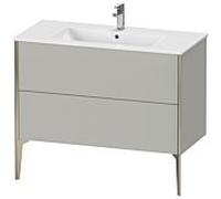 XViu Duravit vasque XV44830B107 101 x 59,4 x 48 cm, gris béton mat, 2 coulissants, debout, champagne mat