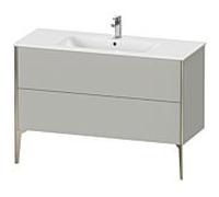 XViu Duravit vasque XV44840B107 121 x 59,4 x 48 cm, gris béton mat, 2 coulissants, debout, champagne mat