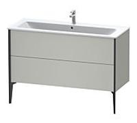 XViu Duravit vasque XV44840B207 121 x 59,4 x 48 cm, gris béton mat, 2 coulissants, debout, noir mat