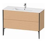 Duravit Meuble sous-vasque XViu XV44840B212 121 x 59,4 x 48 cm, chêne brossé, 2 coulissants, debout, noir mat