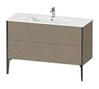 Duravit Meuble sous-vasque XViu XV44840B235 121 x 59,4 x 48 cm, chêne terra, 2 coulissants, debout, noir mat