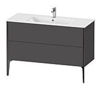 Duravit Meuble sous-vasque XViu XV44840B249 121 x 59,4 x 48 cm, graphite mat, 2 coulissants, debout, noir mat