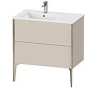 XViu Duravit vasque XV44860B191 81x48x59,4cm, 2 coulissants, vasque à gauche, champagne mat, taupe mat