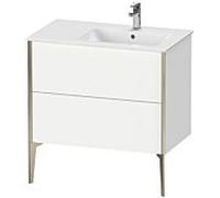 Duravit XViu 4487 Meuble sous-lavabo vertical, 2 tiroirs, pour lavabo ME by Starck 234683 Cuvette droite, 810x480 mm, XV44870B118, Couleur: blanc mat/champagne matt