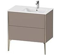 Duravit XViu 4487 Meuble sous-lavabo vertical, 2 tiroirs, pour lavabo ME by Starck 234683 Cuvette droite, 810x480 mm, XV44870B143, Couleur: champagne mat/basalte mat