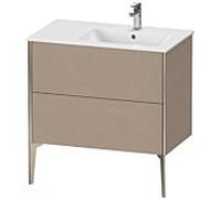 XViu Duravit vasque XV44870B175 81x48x59,4cm, 2 coulissants, vasque à droite, champagne mat, lin