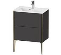 XViu Duravit vasque XV44880B180 61 x 59,4 x 39 cm, graphite super mat, 2 coulissants, debout, champagne mat