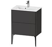 XViu Duravit vasque XV44880B280 61 x 59,4 x 39 cm, graphite super mat, 2 coulissants, debout, noir mat