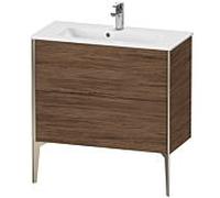 Duravit Meuble sous-vasque XViu XV44890B121 81 x 59,4 x 39 cm, noyer foncé, 2 coulissants, debout, champagne mat