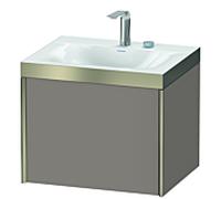 XViu Duravit vasque XV4609EB143P 60x48cm, 2000 , 2 trous pour robinetterie, champagne mat, Cadres P, basalte mat