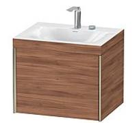 Duravit Meuble sous-vasque XViu XV4609EB179C 60x48cm, 2000 , 2 trous pour robinetterie, champagne mat, Rahmen C, noyer naturel