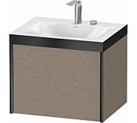 Duravit Meuble sous-vasque XViu XV4609EB211P 60x48cm, 2000 , 2 trous pour robinetterie, noir mat, Rahmen P, chêne cachemire