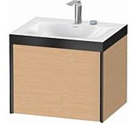 Duravit Meuble sous-vasque XViu XV4609EB212P 60x48cm, 2000 , 2 trous pour robinetterie, noir mat, Rahmen P, chêne brossé