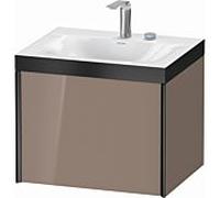 XViu Duravit vasque XV4609EB286P 60x48cm, 2000 , 2 trous pour robinetterie, noir mat, Cadres P, cappucino brillant