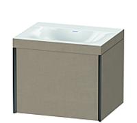 XViu Duravit vasque XV4609NB275C 60x48cm, 2000 , sans trou pour robinet, noir mat, Cadres C, lin